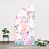 Lofaris Mermaid Oneder The Sea Birthday Cartoon Half Moon Arch Backdrop